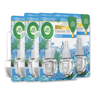 Scented Oil Refill, Fresh Waters, 0.67 oz, 2/Pack, 6 Pack/Carton - 