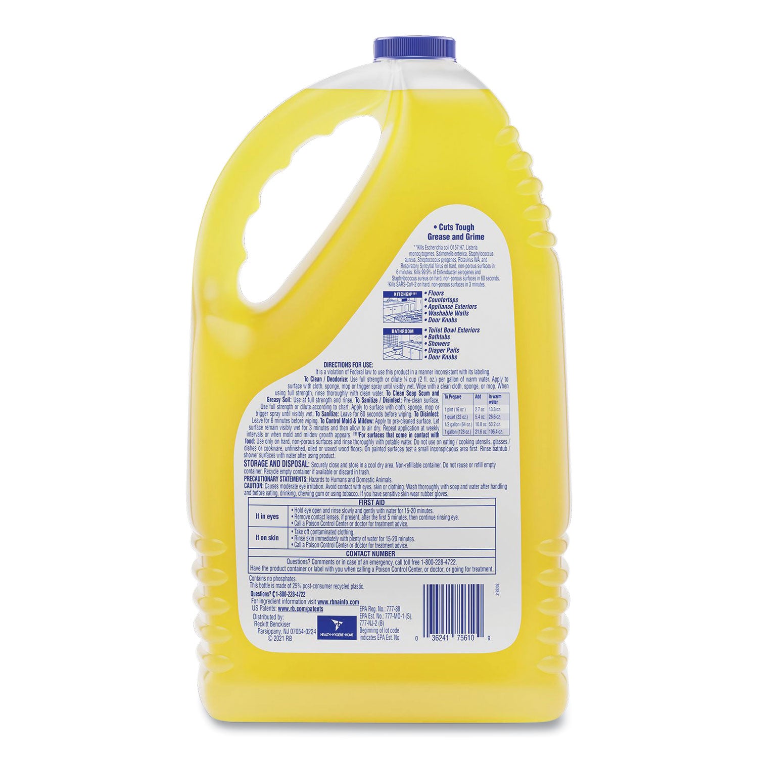 Clean and Fresh Multi-Surface Cleaner, Sparkling Lemon and Sunflower Essence, 144 oz Bottle