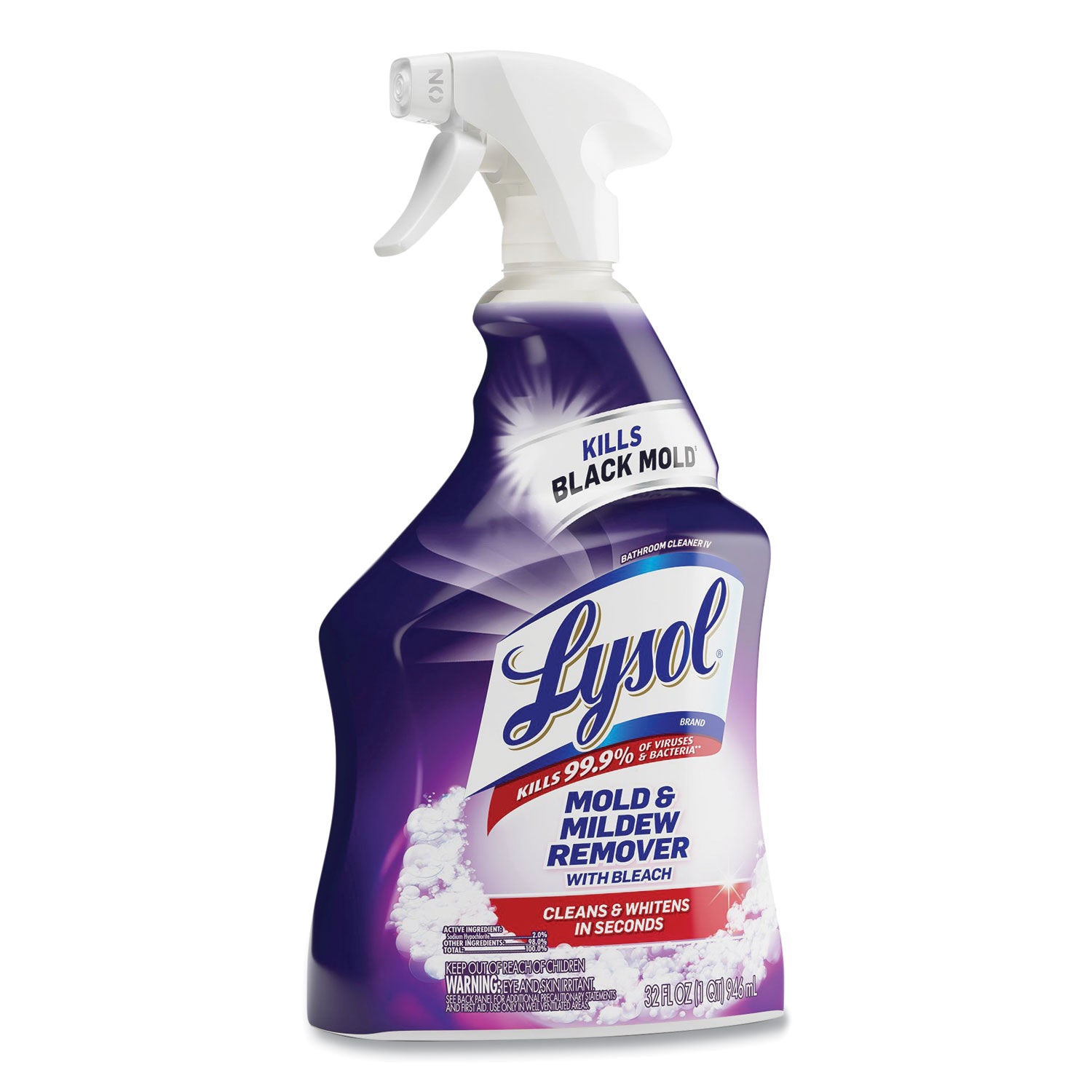 Mold and Mildew Remover with Bleach, Ready to Use, 32 oz Spray Bottle - 