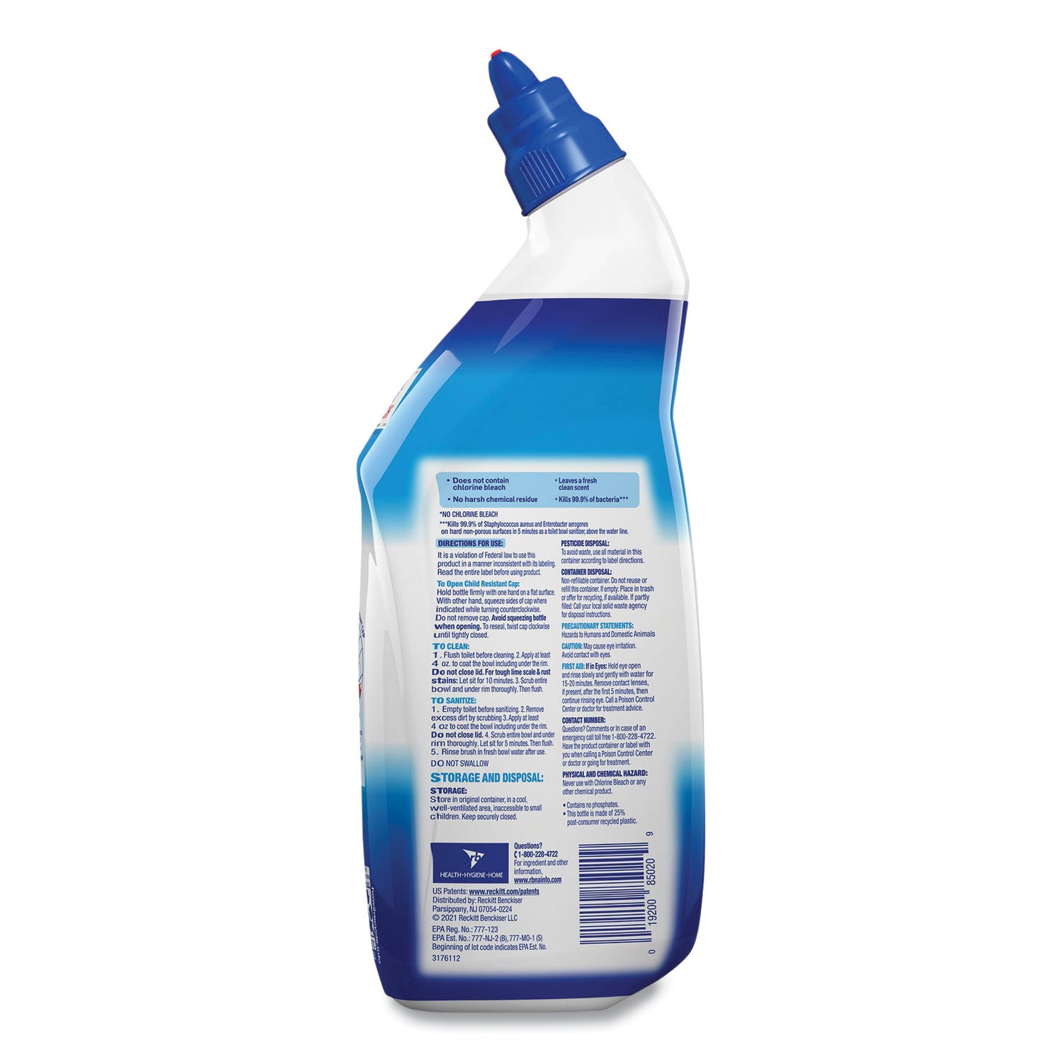 Toilet Bowl Cleaner with Hydrogen Peroxide, Ocean Fresh Scent, 24 oz, 9/Carton