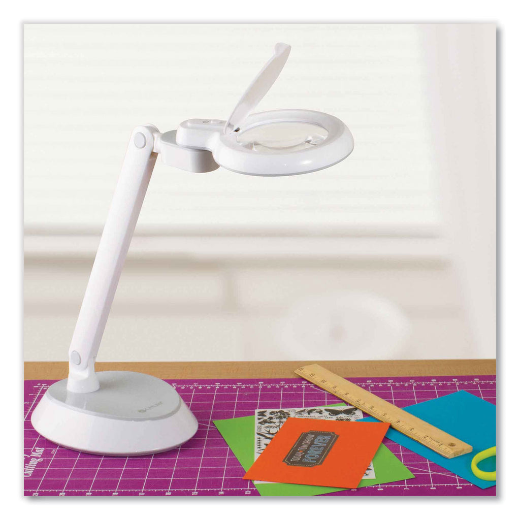 Space-Saving LED Magnifier Desk Lamp, 14" High, White, Ships in 4-6 Business Days - 2