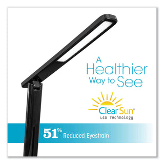 Wellness Series Slimline LED Desk Lamp, 5" to 20.25" High, Black, Ships in 4-6 Business Days