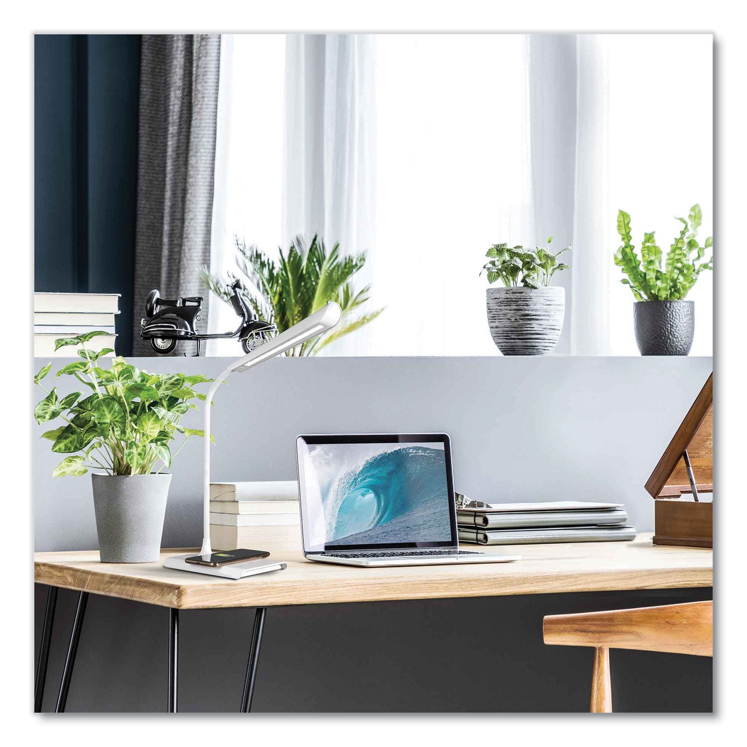 Wellness Series Power Up LED Desk Lamp, 13" to 21" High, White, Ships in 4-6 Business Days