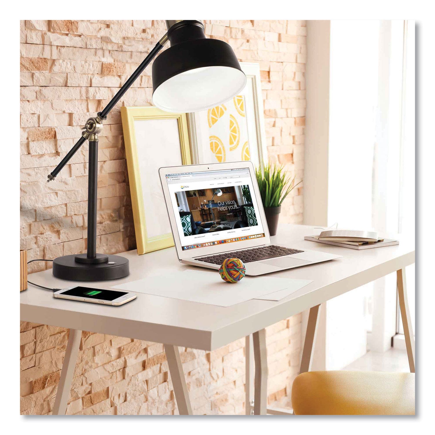 Wellness Series Balance LED Desk Lamp, 4" to 18" High, Black, Ships in 4-6 Business Days