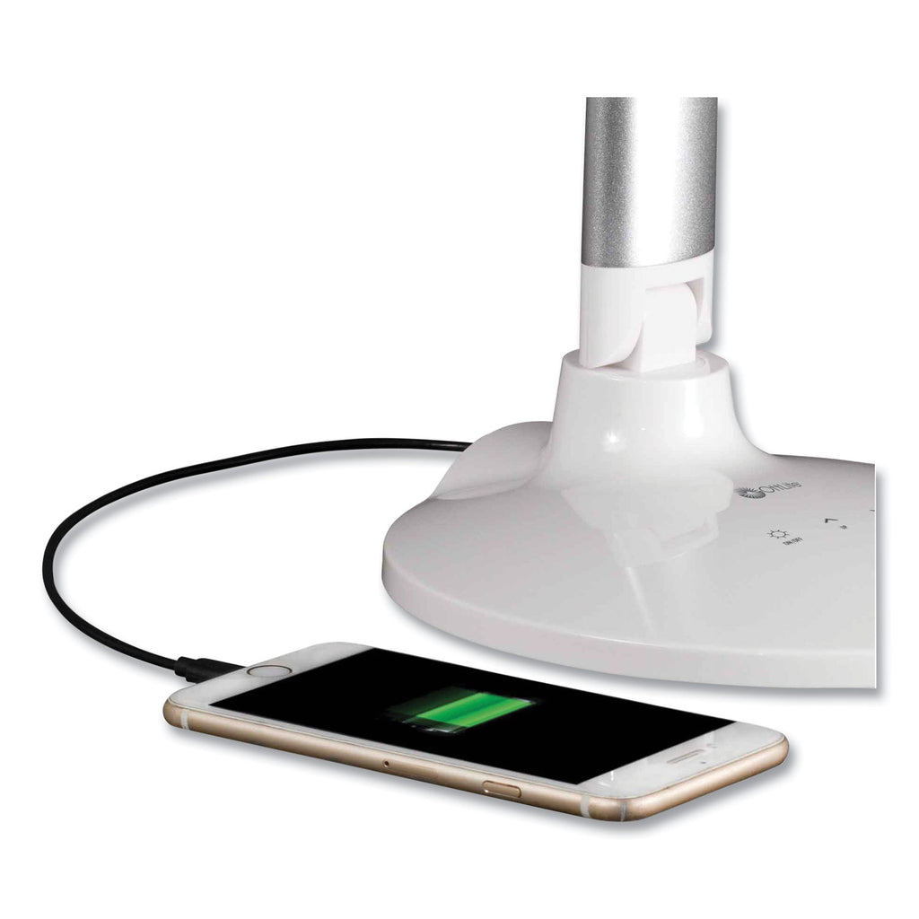 Wellness Series Command LED Desk Lamp with Voice Assistant, 17.75" to 29" High, Silver, Ships in 4-6 Business Days