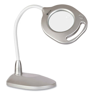 2-in-1 LED Magnifier Floor and Table Light, 39.5" High, Silver/White, Ships in 4-6 Business Days