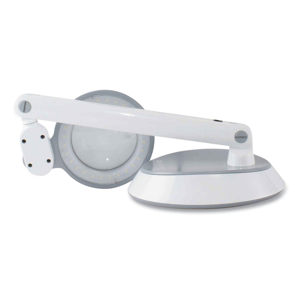 Space-Saving LED Magnifier Desk Lamp, 14" High, White, Ships in 4-6 Business Days