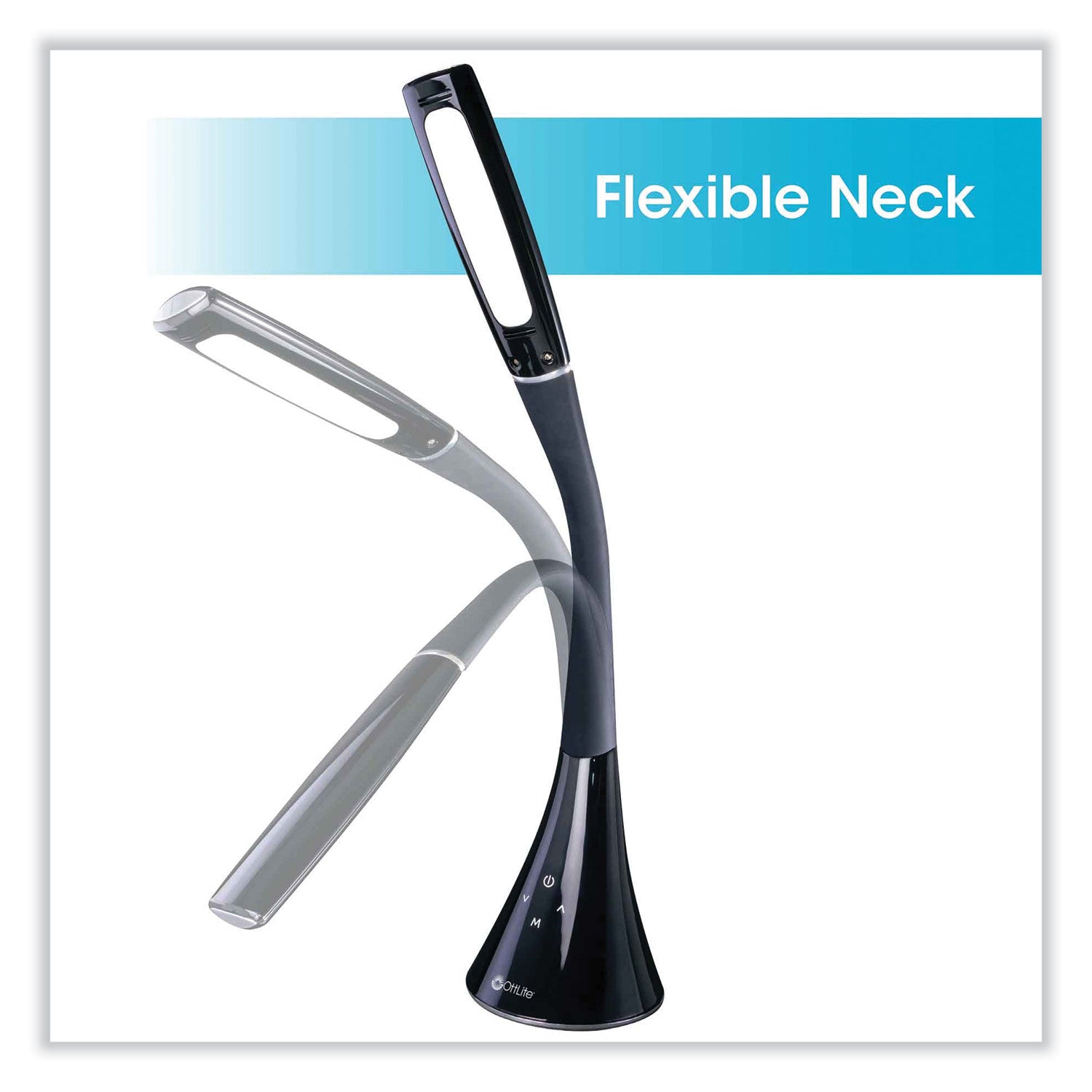 Wellness Series Swerve LED Desk Lamp, 23.25" High, Black, Ships in 4-6 Business Days