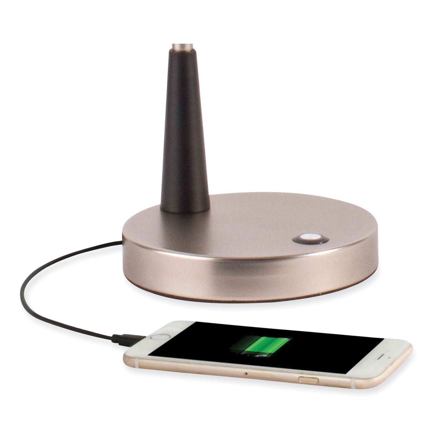 Wellness Series Adjust LED Desk Lamp, 3" to 22" High, Silver/Matte Black, Ships in 4-6 Business Days