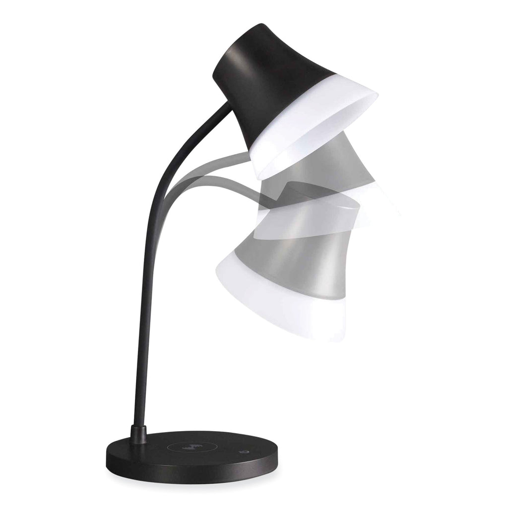 Wellness Series Shine LED Desk Lamp, 12" to 17" High, Black, Ships in 4-6 Business Days