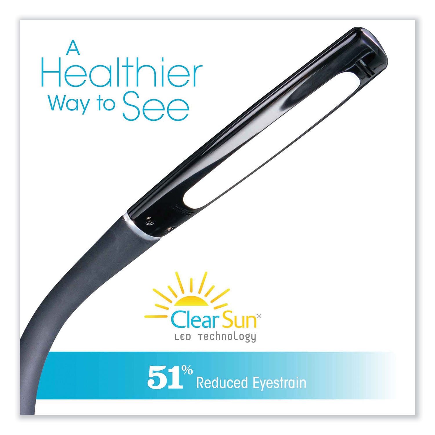 Wellness Series Swerve LED Desk Lamp, 23.25" High, Black, Ships in 4-6 Business Days