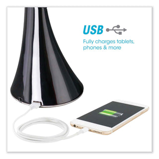Wellness Series Swerve LED Desk Lamp, 23.25" High, Black, Ships in 4-6 Business Days