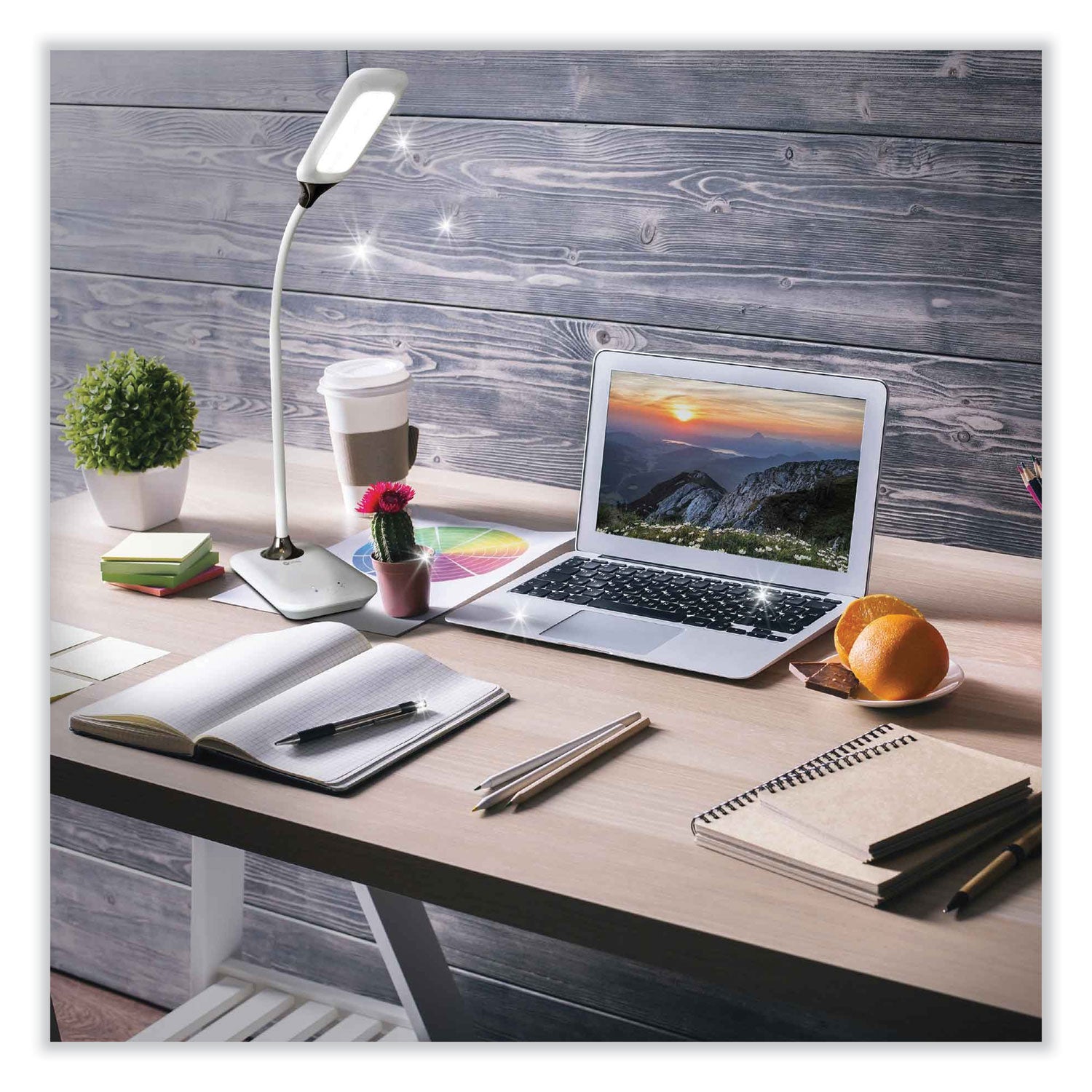 Wellness Series Sanitizing Enhance LED Desk Lamp, 8.5" to 11" High, White, Ships in 4-6 Business Days