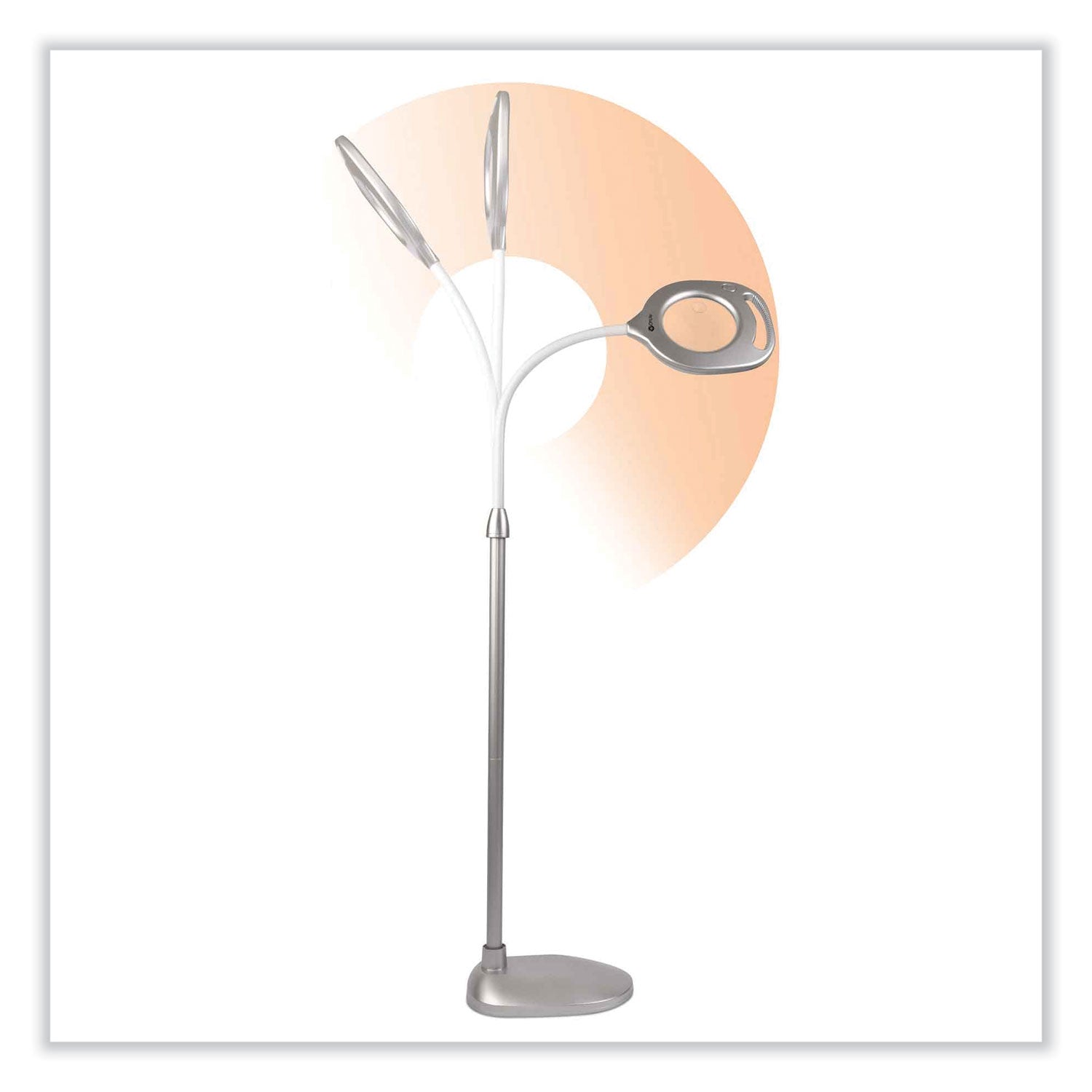 2-in-1 LED Magnifier Floor and Table Light, 39.5" High, Silver/White, Ships in 4-6 Business Days