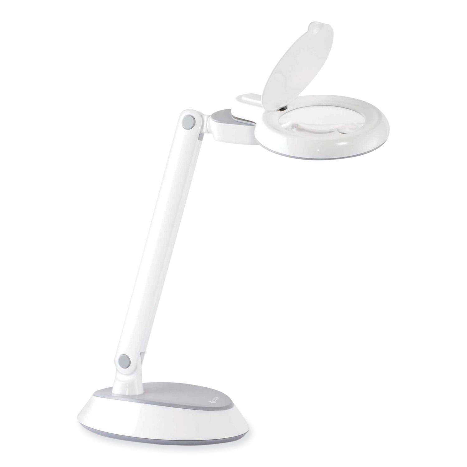 Space-Saving LED Magnifier Desk Lamp, 14" High, White, Ships in 4-6 Business Days