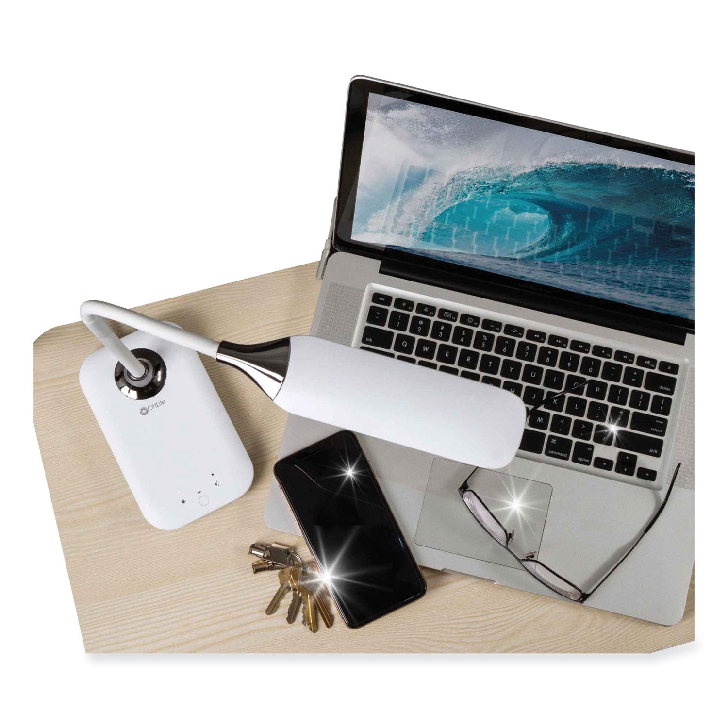 Wellness Series Sanitizing Enhance LED Desk Lamp, 8.5" to 11" High, White, Ships in 4-6 Business Days
