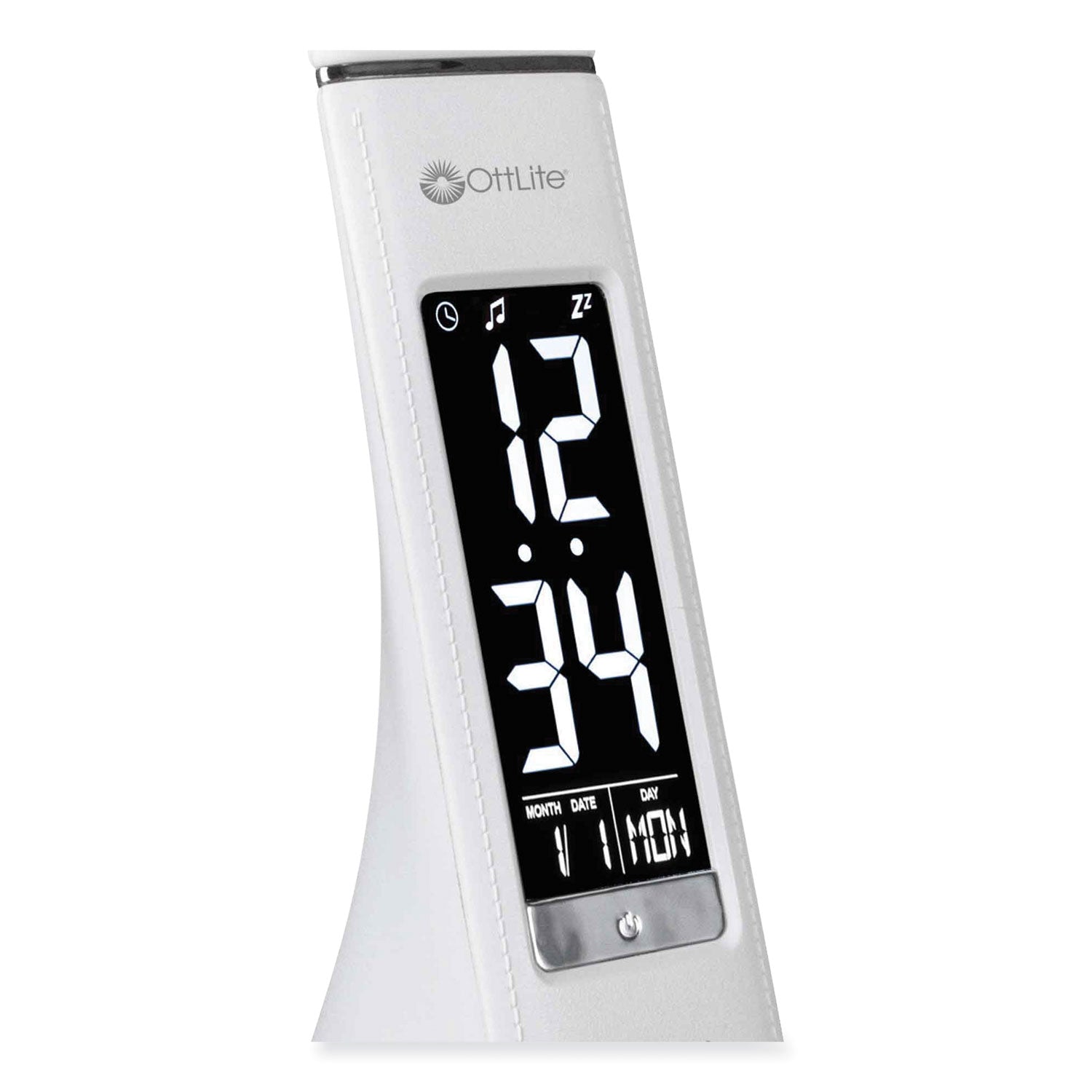 Wellness Series Sanitizing Thrive LED Desk Lamp with Clock, 10" to 18.75", White, Ships in 4-6 Business Days