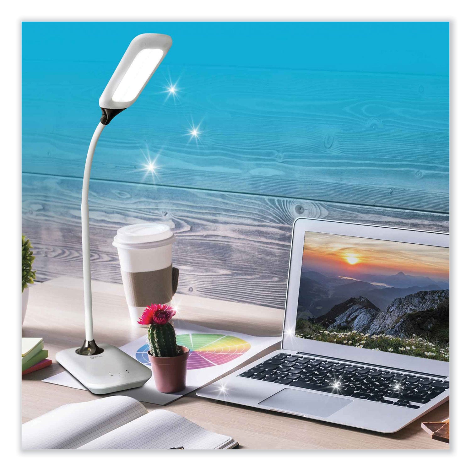 Wellness Series Sanitizing Enhance LED Desk Lamp, 8.5" to 11" High, White, Ships in 4-6 Business Days