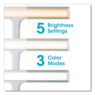 OttLite Perform LED Desk Lamp, 24-3/4"H, White - 24.8" Height - 4.1" Width - 1LED Bulb - White - Adjustable Brightness, Flexible Neck, Adjustable Height, Adjustable Arm, Glare-free Light, Dimmable, Energy Saving - ABS - Desk Mountable, Table Top, Arm