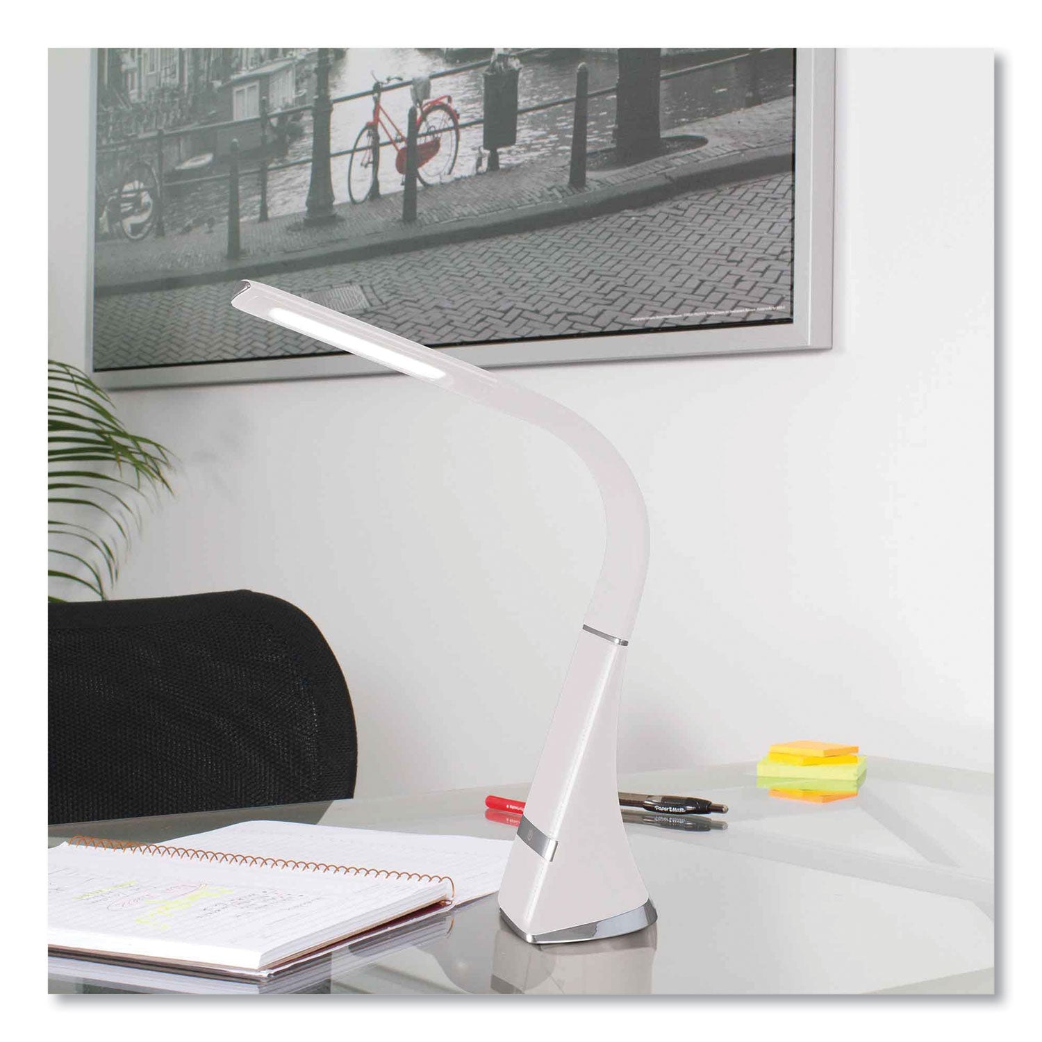 Wellness Series Recharge LED Desk Lamp, 10.75" to 18.75" High, White, Ships in 4-6 Business Days