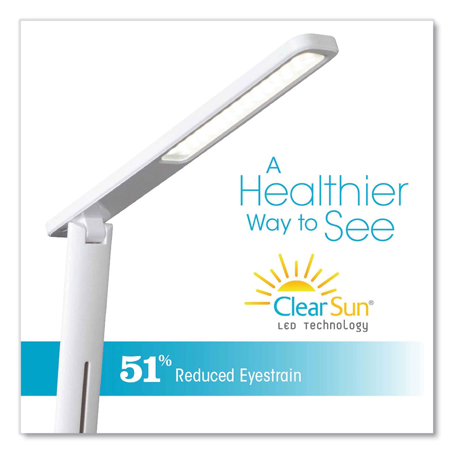 Wellness Series Slimline LED Desk Lamp, 5" to 20.25" High, White, Ships in 4-6 Business Days
