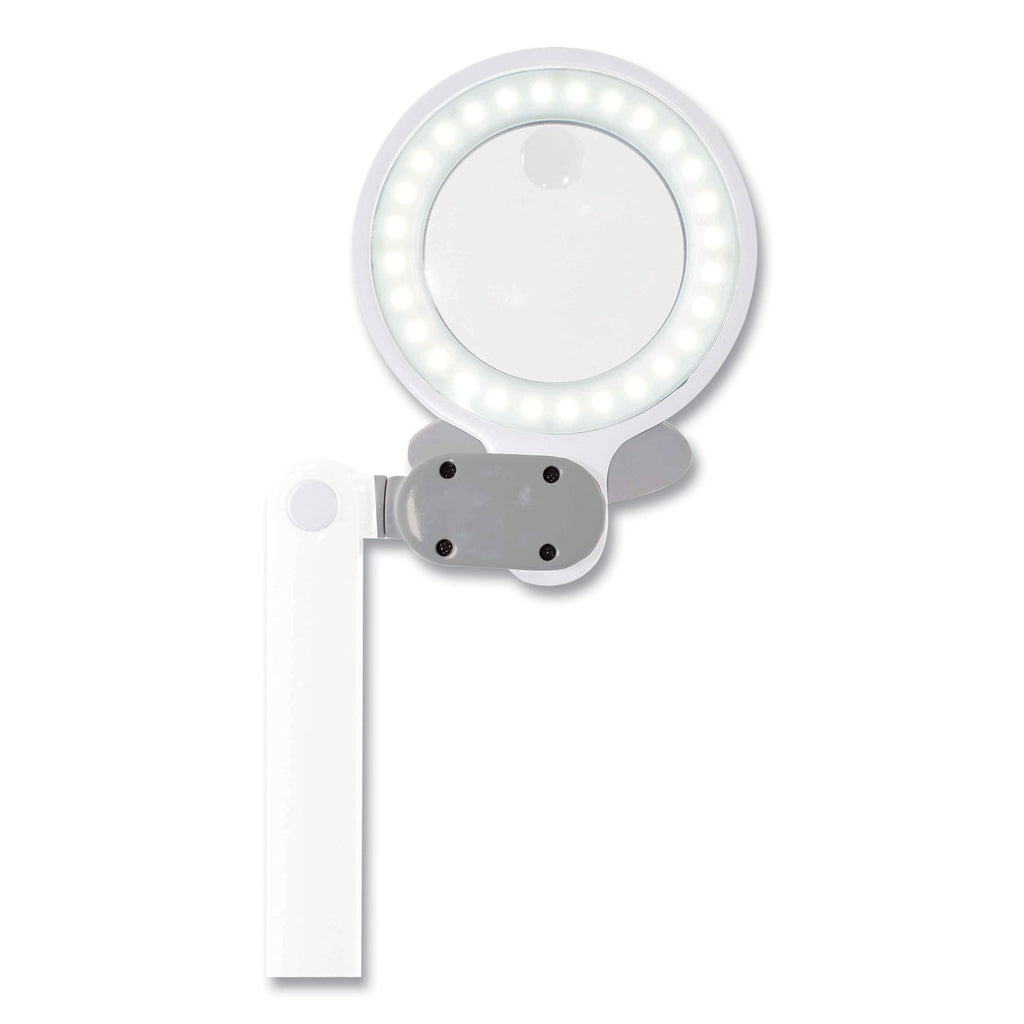 Space-Saving LED Magnifier Desk Lamp, 14" High, White, Ships in 4-6 Business Days