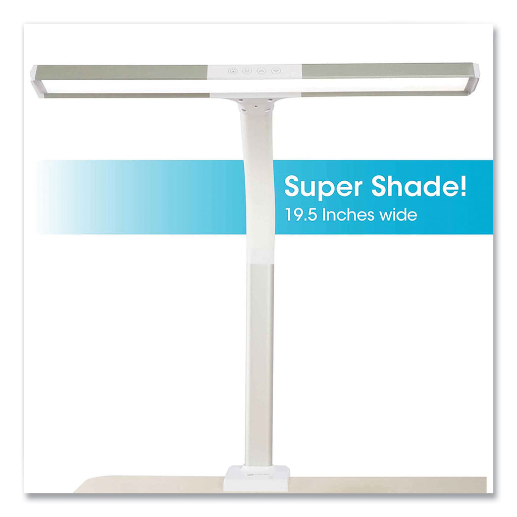 OttLite Perform LED Desk Lamp, 24-3/4"H, White - 24.8" Height - 4.1" Width - 1LED Bulb - White - Adjustable Brightness, Flexible Neck, Adjustable Height, Adjustable Arm, Glare-free Light, Dimmable, Energy Saving - ABS - Desk Mountable, Table Top, Arm