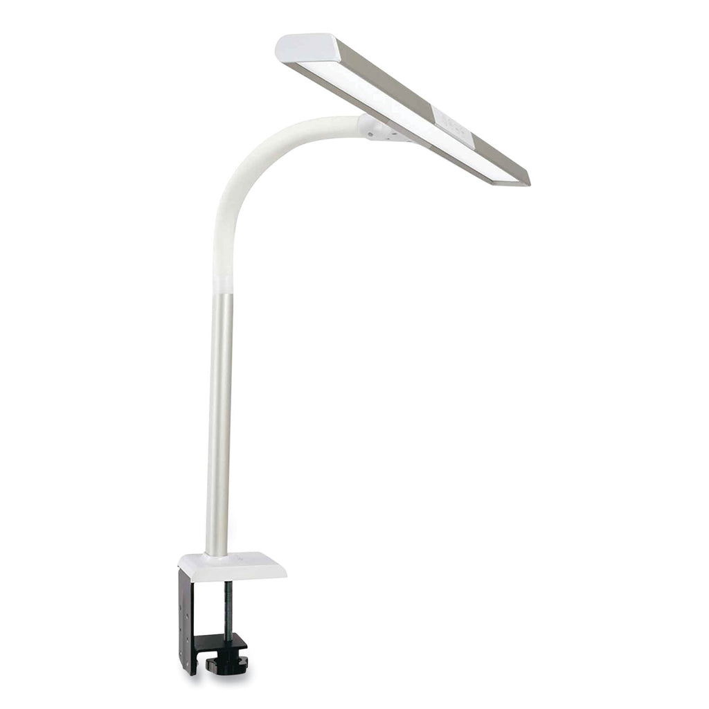 OttLite Perform LED Desk Lamp, 24-3/4"H, White - 24.8" Height - 4.1" Width - 1LED Bulb - White - Adjustable Brightness, Flexible Neck, Adjustable Height, Adjustable Arm, Glare-free Light, Dimmable, Energy Saving - ABS - Desk Mountable, Table Top, Arm