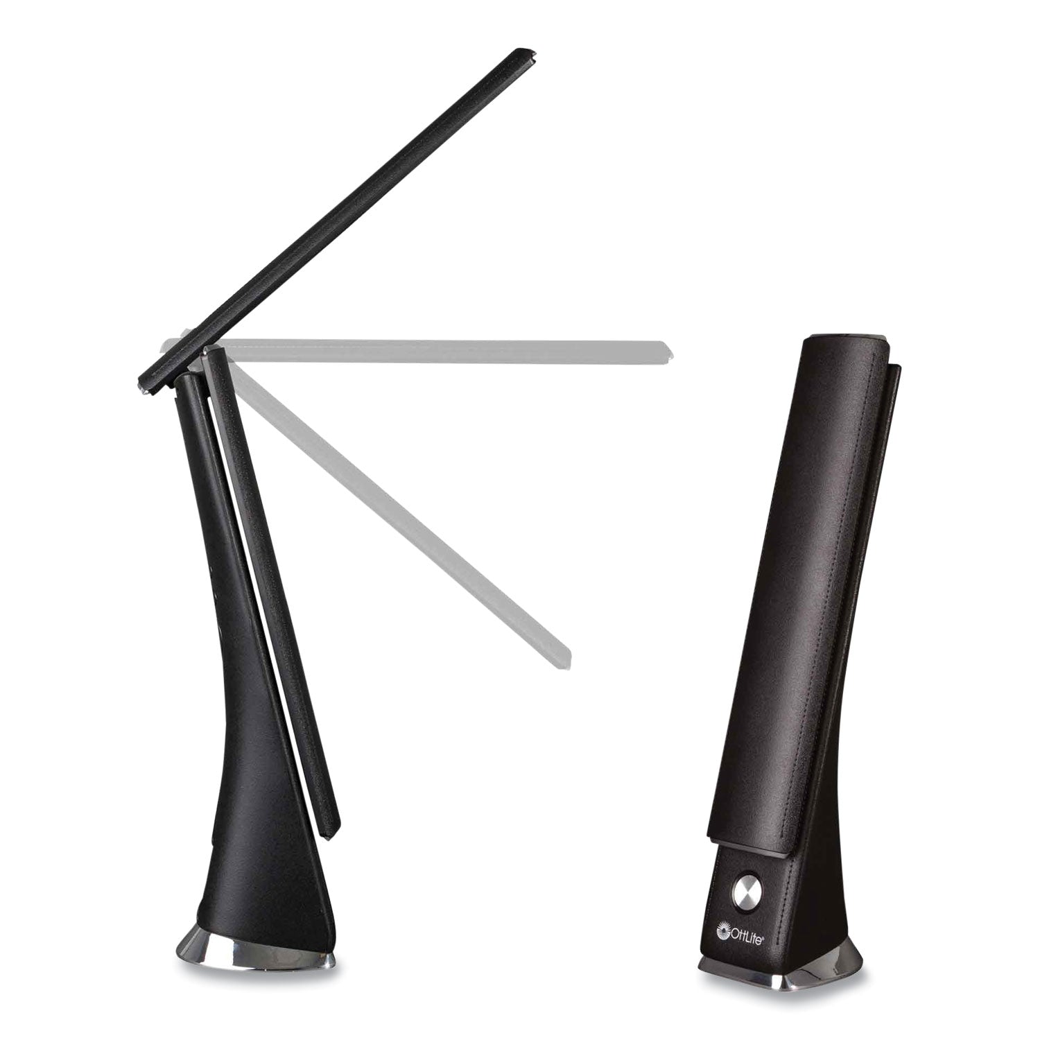 Wellness Series Rise LED Desk Lamp with Digital Display, 12" to 19" High, Black, Ships in 4-6 Business Days