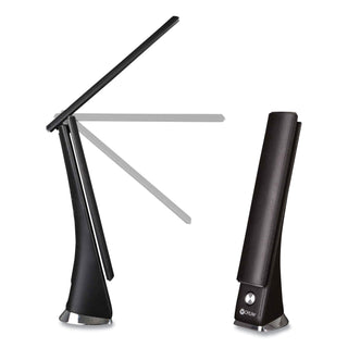 Wellness Series Rise LED Desk Lamp with Digital Display, 12" to 19" High, Black, Ships in 4-6 Business Days