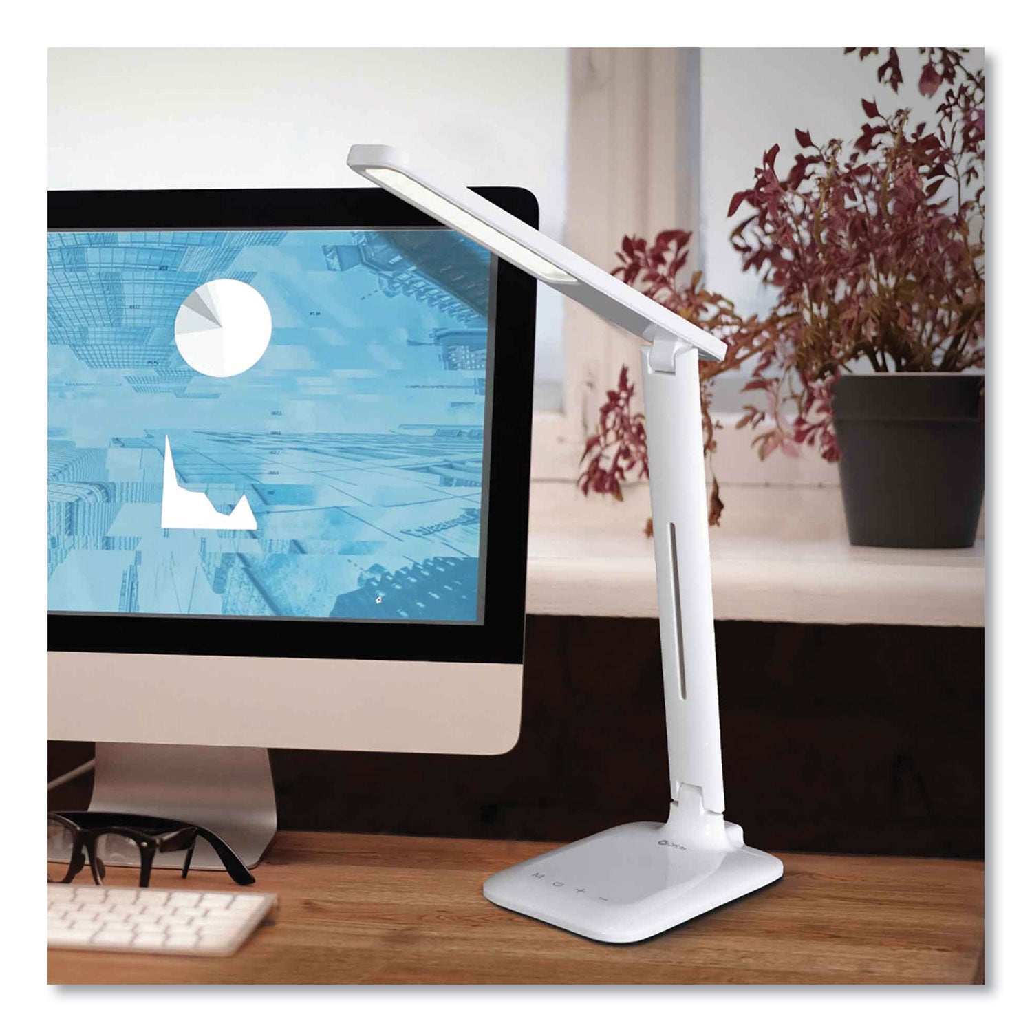 Wellness Series Slimline LED Desk Lamp, 5" to 20.25" High, White, Ships in 4-6 Business Days