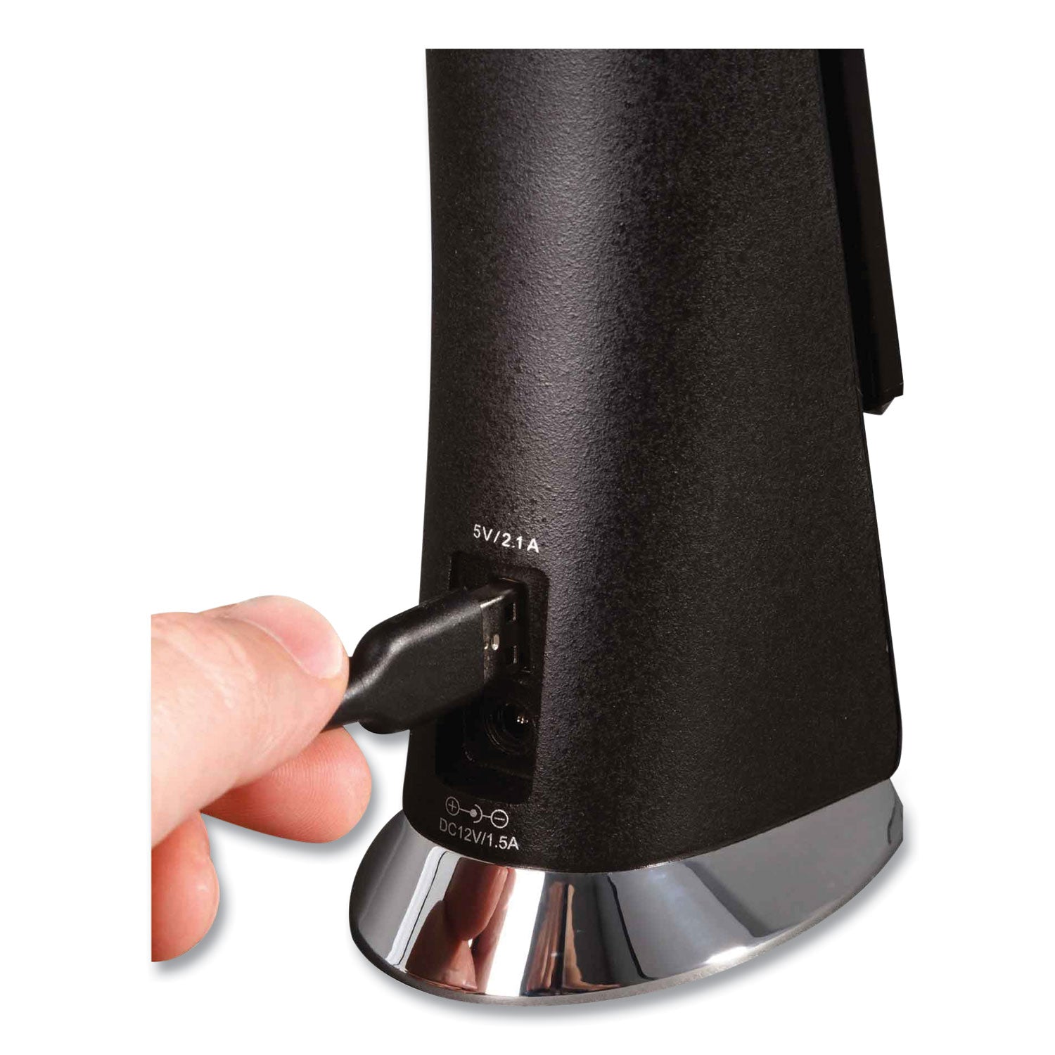 Wellness Series Rise LED Desk Lamp with Digital Display, 12" to 19" High, Black, Ships in 4-6 Business Days