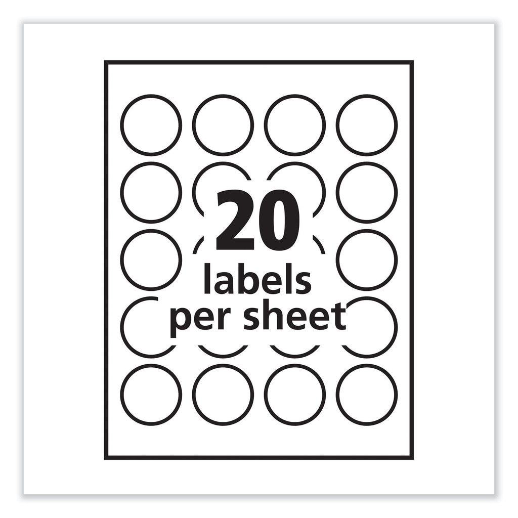 Round Print-to-the Edge Labels with SureFeed and EasyPeel, 1.67" dia, Glossy Clear, 500/PK