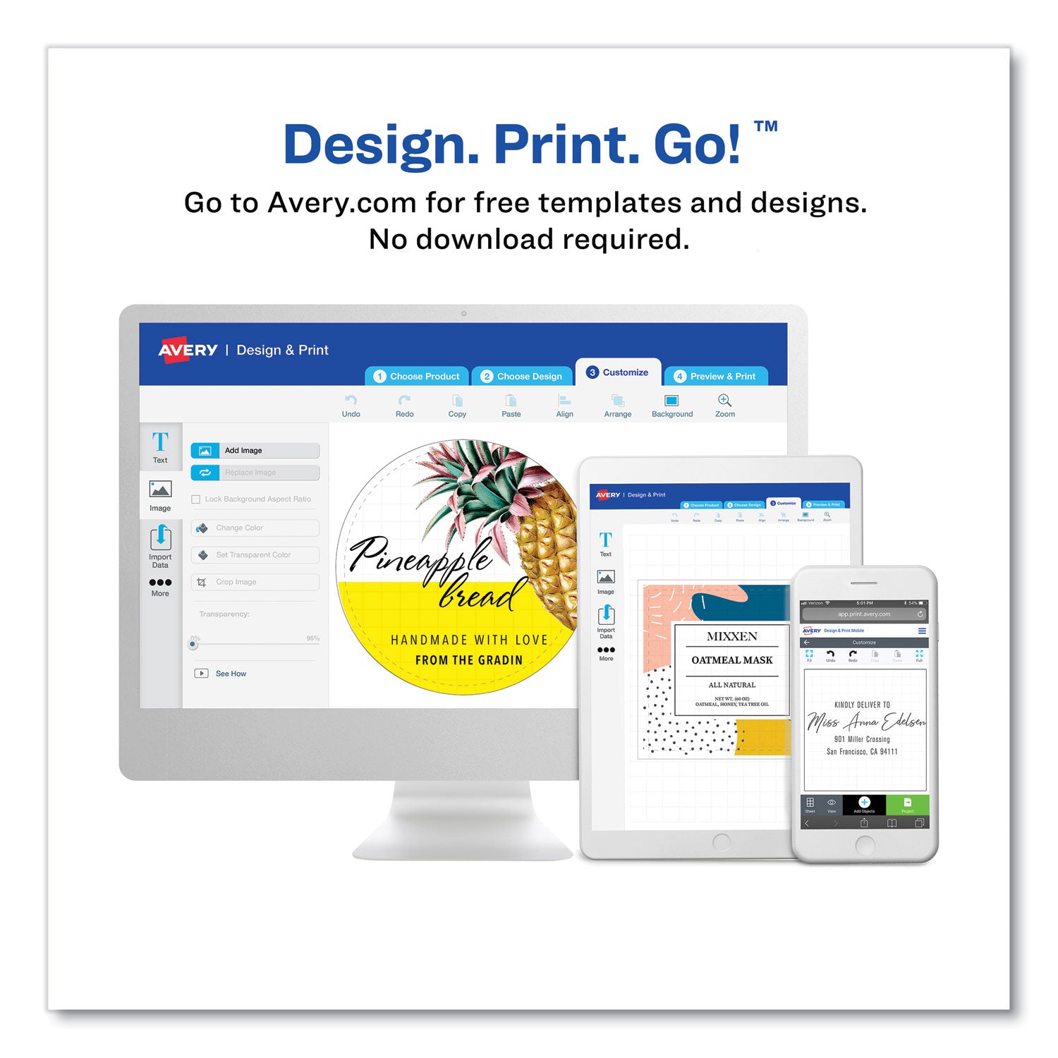 Rectangle Labels, Inkjet/Laser Printers, 3 x 3.75, Pearl Ivory, 6/Sheet, 8 Sheets/Box
