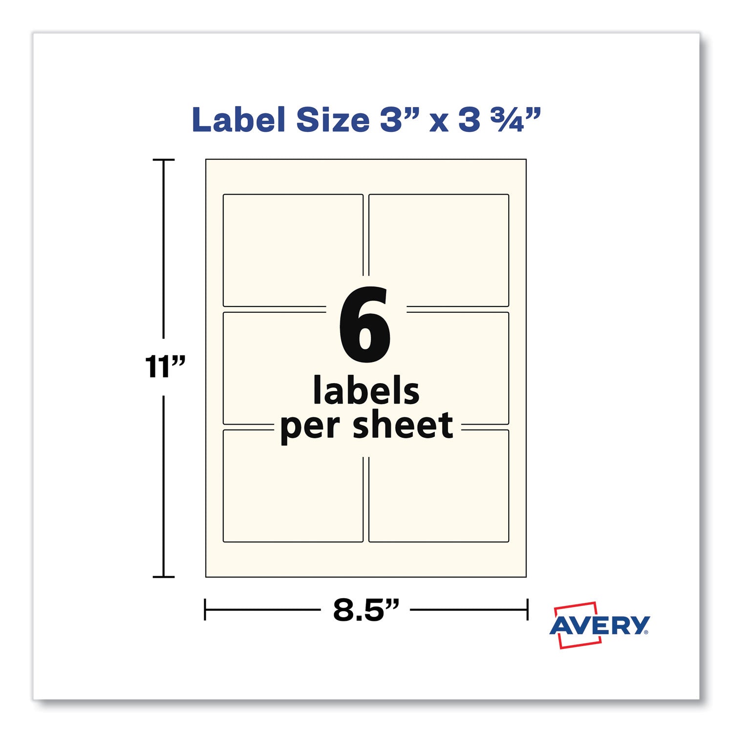 Rectangle Labels, Inkjet/Laser Printers, 3 x 3.75, Pearl Ivory, 6/Sheet, 8 Sheets/Box