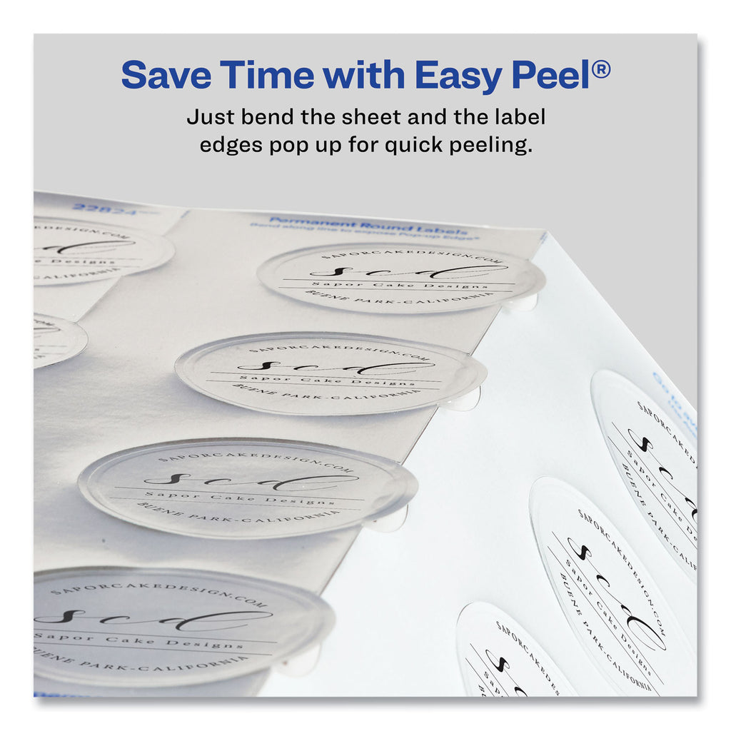 Round Labels, Inkjet Printers, 2" dia, Silver, 12/Sheet, 8 Sheets/Pack