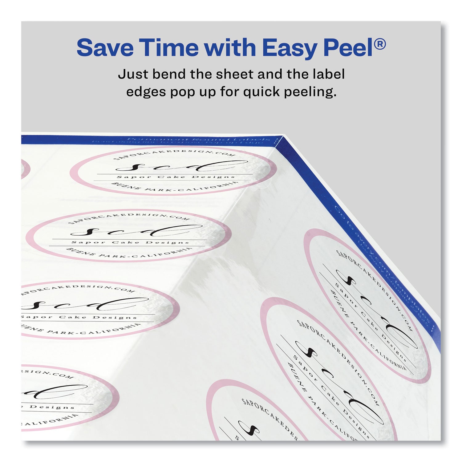 Round Print-to-the Edge Labels with Sure Feed and Easy Peel, 2" dia, Glossy Clear, 120/PK