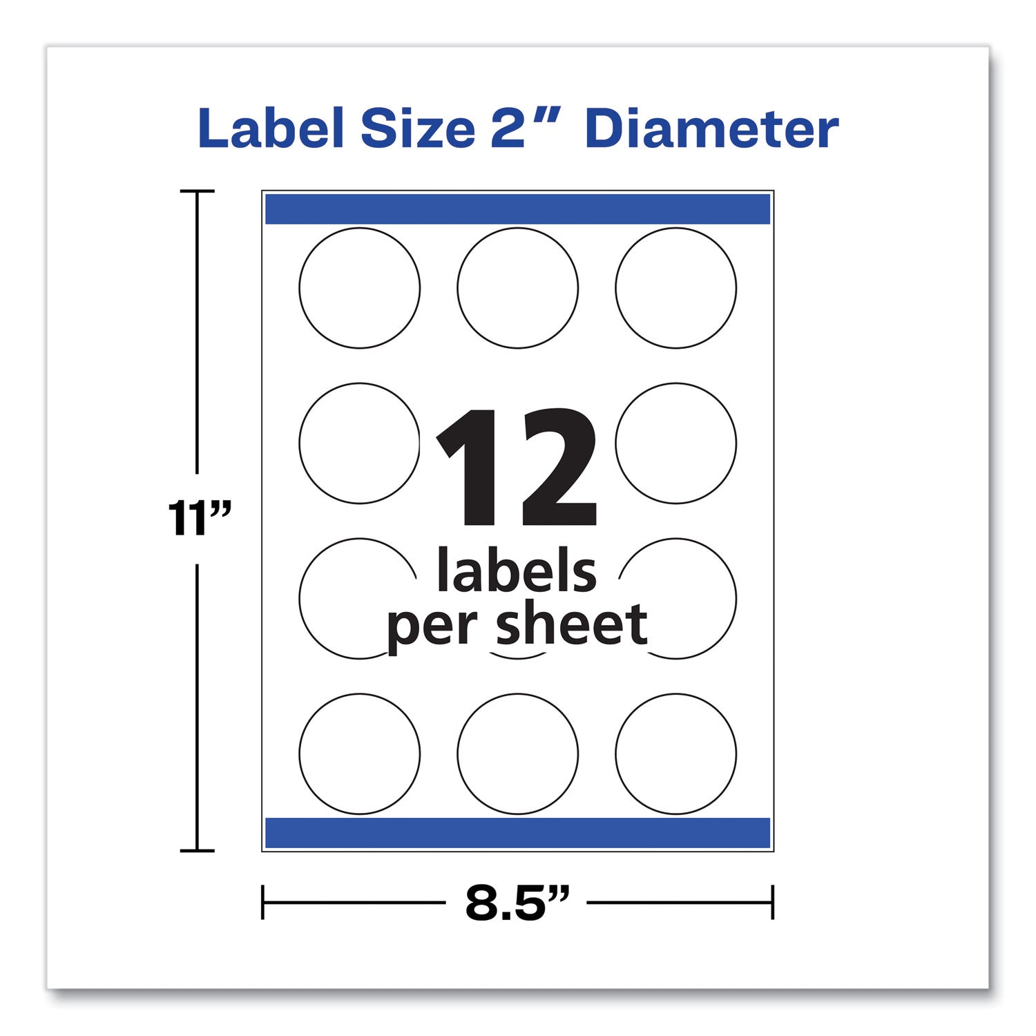 Round Print-to-the Edge Labels with Sure Feed and Easy Peel, 2" dia, Glossy Clear, 120/PK