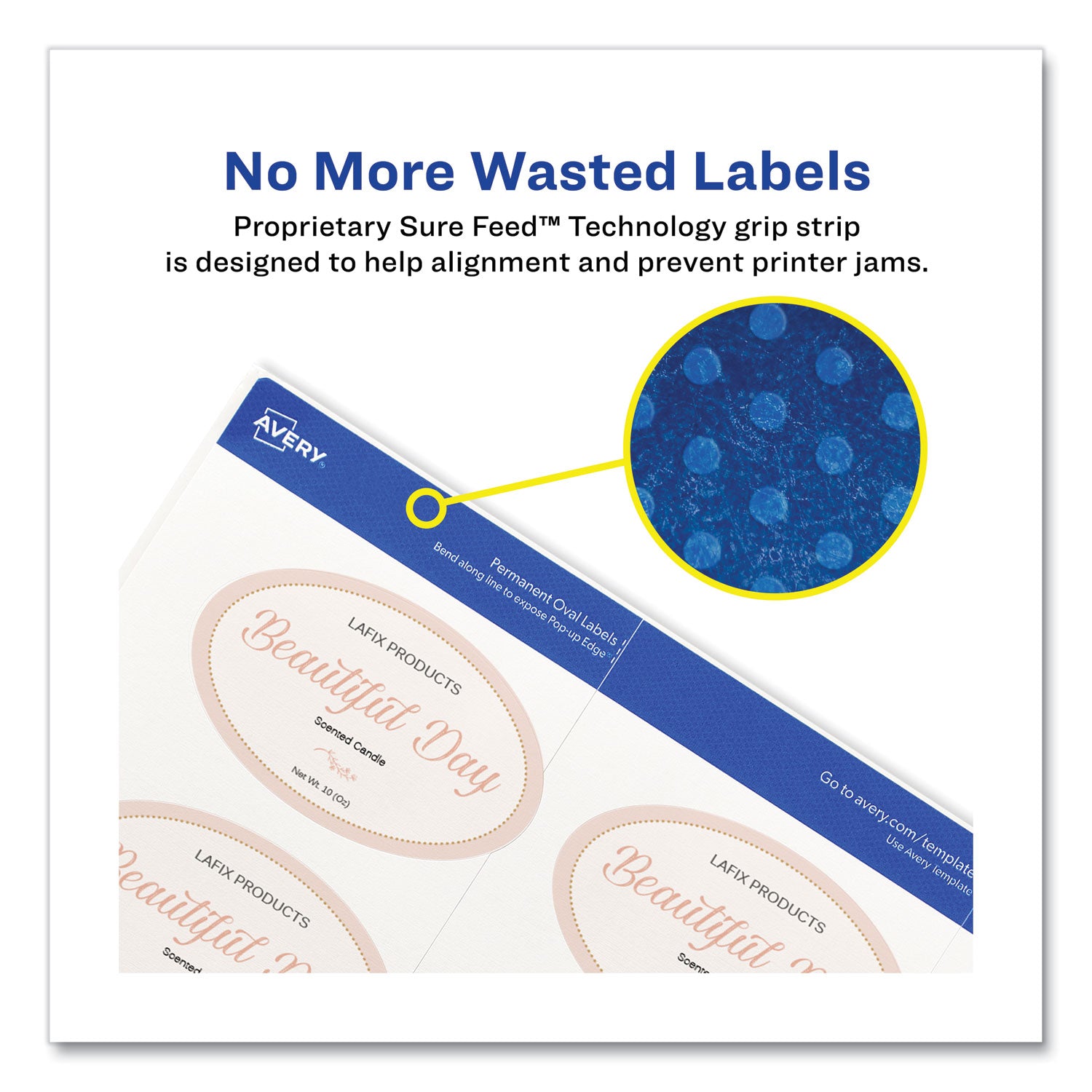 Oval Print-to-the-Edge Labels, 2 x 3.33, White, 8/Sheet, 10 Sheets/Pack