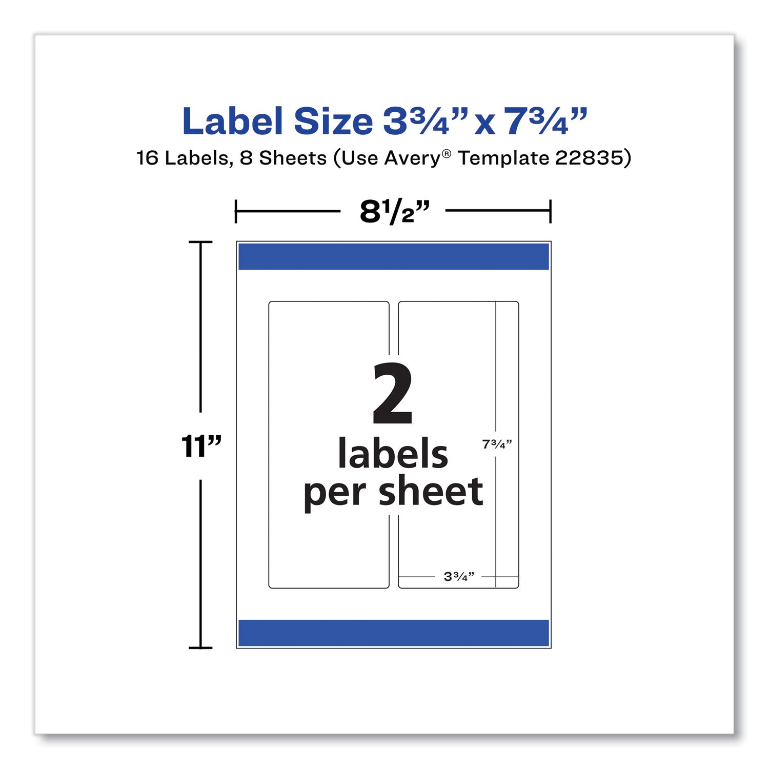 Durable Water-Resistant Wraparound Labels w/ Sure Feed, 3.25 x 7.75, 16/PK
