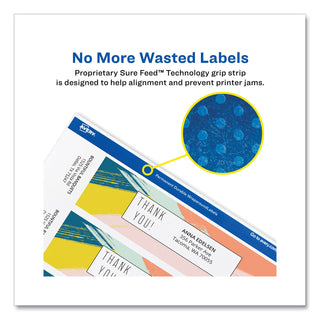 Rectangle Labels, Inkjet/Laser Printers, 7.85 x 1.75, Textured White, 5/Sheet, 10 Sheets/Pack