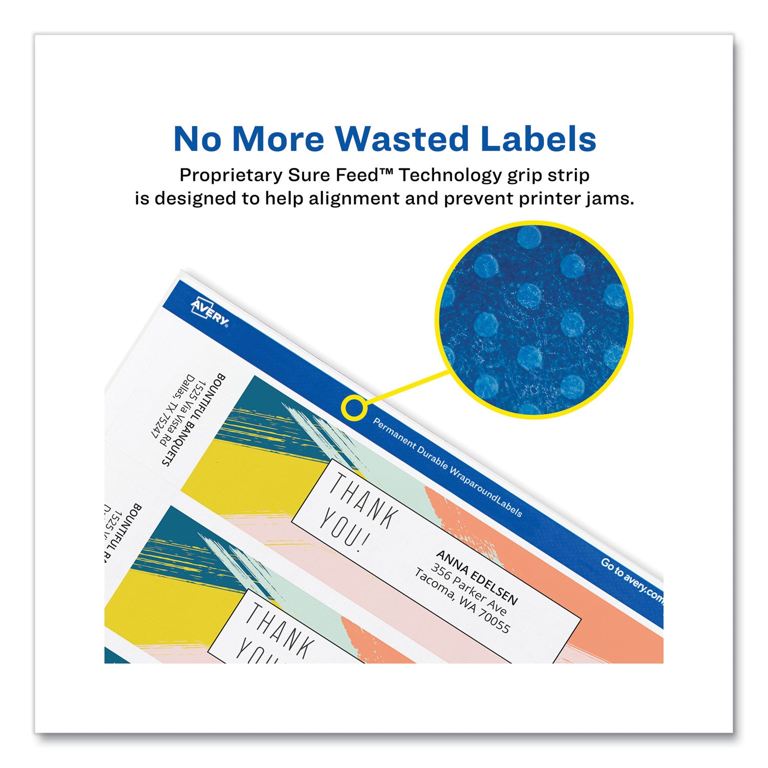Rectangle Labels, Inkjet/Laser Printers, 7.85 x 1.75, Textured White, 5/Sheet, 10 Sheets/Pack