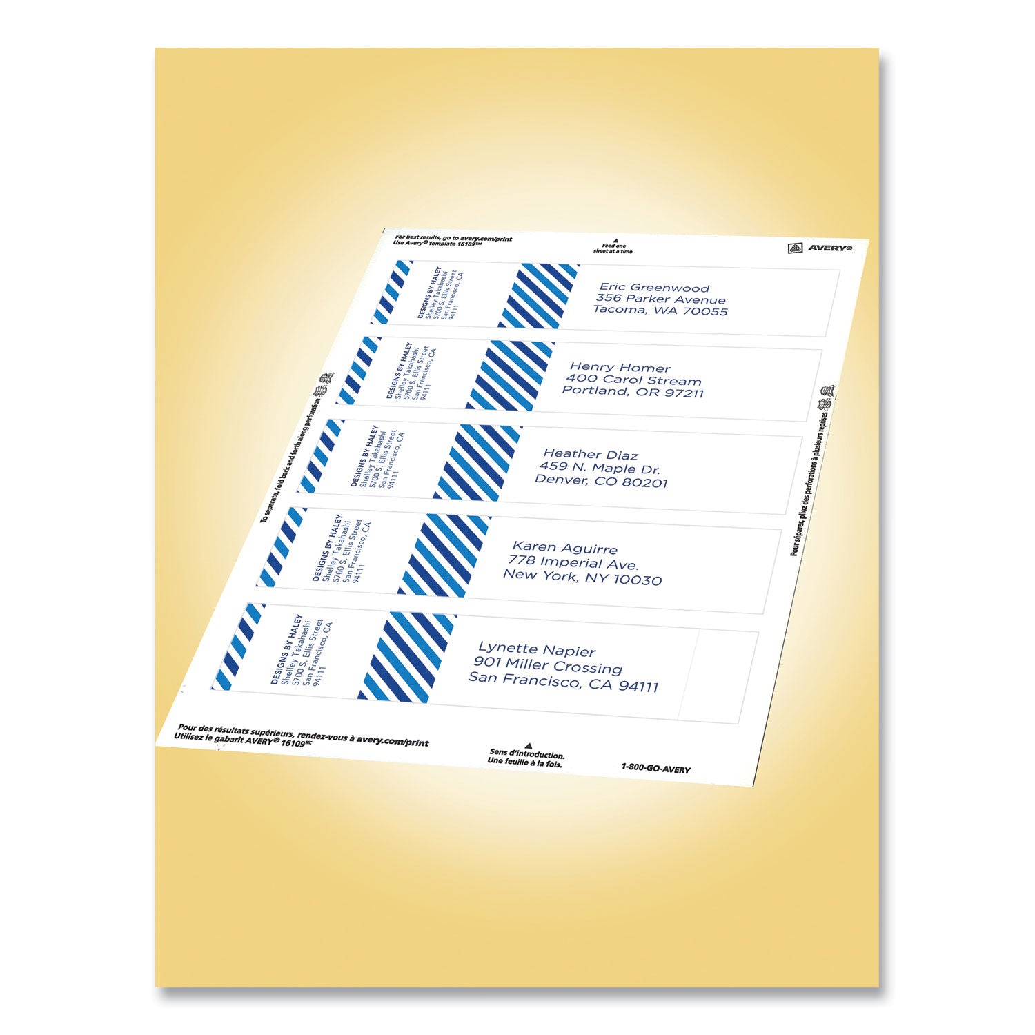 Rectangle Labels, Inkjet/Laser Printers, 7.85 x 1.75, Textured White, 5/Sheet, 10 Sheets/Pack