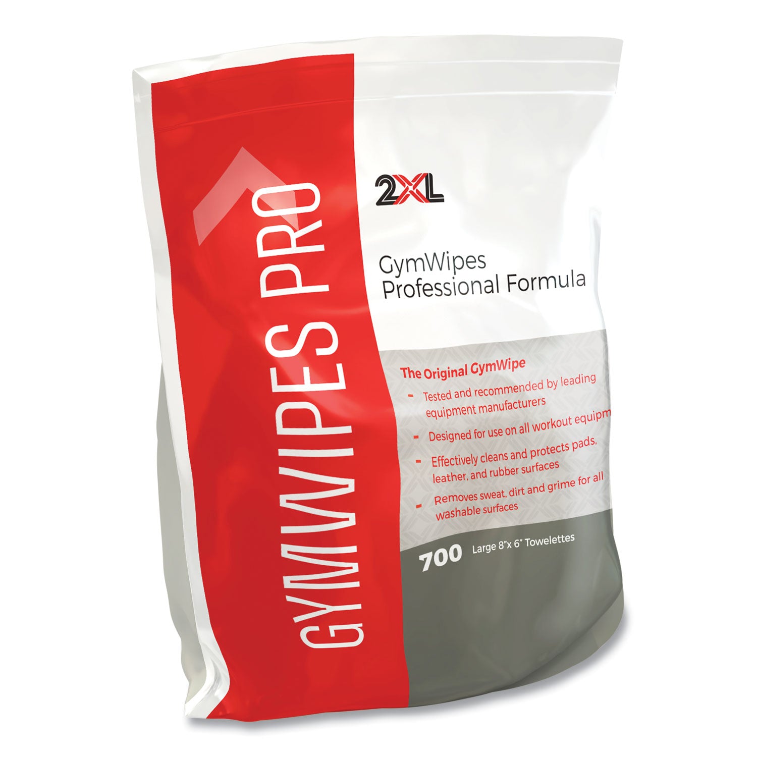 Gym Wipes Professional, 1-Ply, 6 x 8, Unscented, White, 700/Pack, 4 Packs/Carton - 