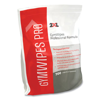 Gym Wipes Professional, 1-Ply, 6 x 8, Unscented, White, 700/Pack, 4 Packs/Carton - 