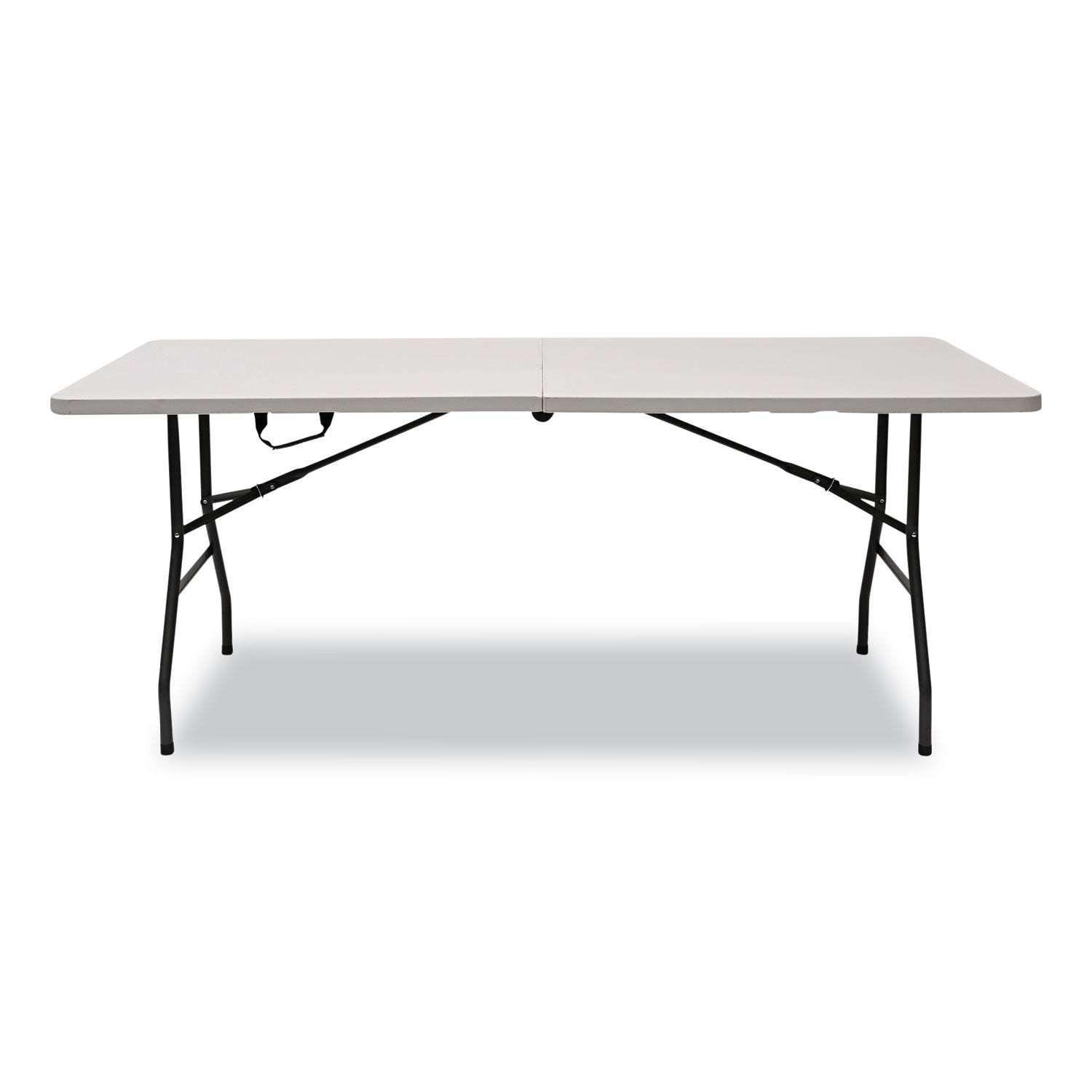 Bifold Resin Folding Table, Rectangular, 70.9" x 29.1" x 30", White Granite Top, Gray Base/Legs, 2/Pack