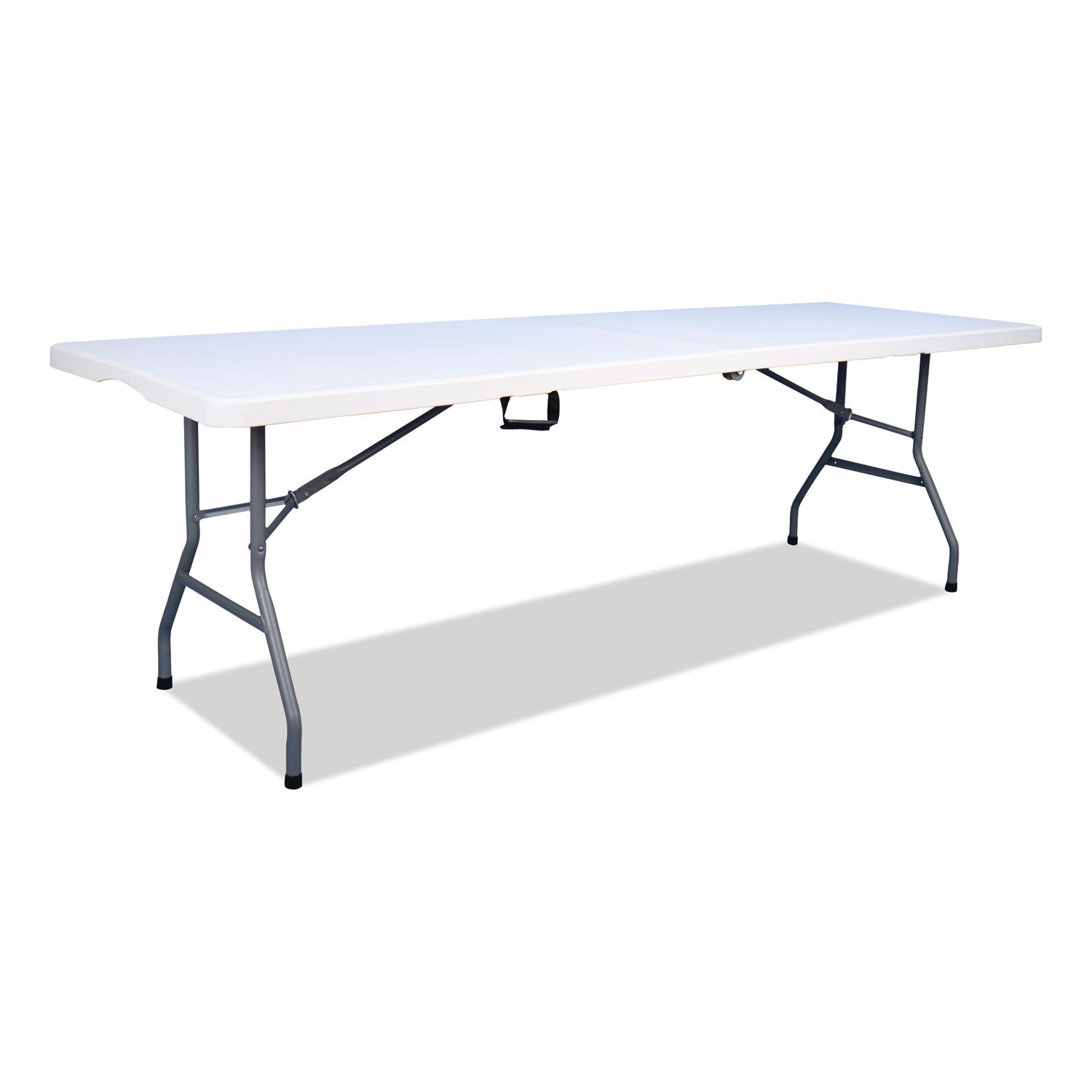 Bifold Resin Folding Table, Rectangular, 94.5" x 29.9" x 30", White Granite Top, Gray Base/Legs, 2/Pack
