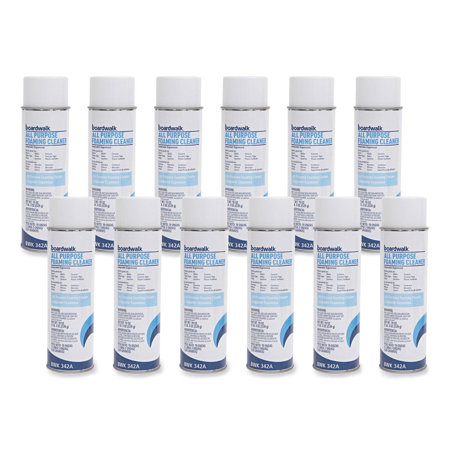 All-Purpose Foaming Cleaner w/Ammonia, 19 oz Aerosol Spray, 12/Carton - 