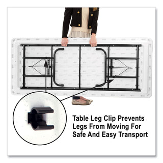 Adjustable Folding Table, Rectangular, 48" x 24" x 22" to 32", Gray Top, Black Legs, 4/Pallet, Ships in 4-6 Business Days