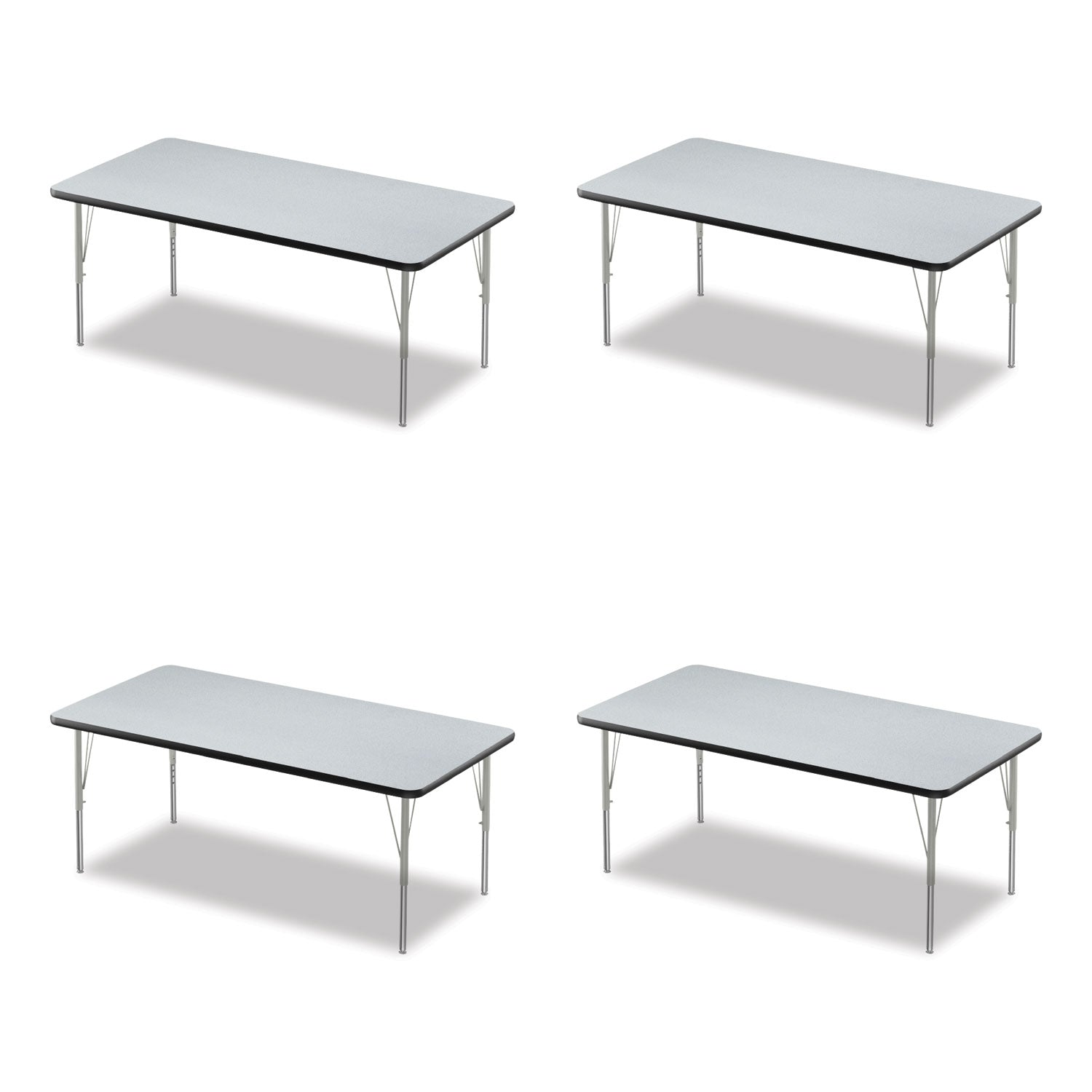Adjustable Activity Table, Rectangular, 60" x 30" x 19" to 29", Granite Top, Black Legs, 4/Pallet, Ships in 4-6 Business Days